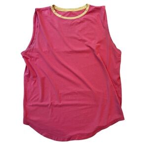 Lululemon Tank Red Yellow Contrast Muscle Tee Size Large